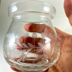 Little etched glass vintage vase
